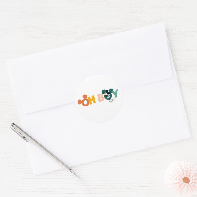 Sticker Rond Mickey Mouse | Oh Garçon (Enveloppe)