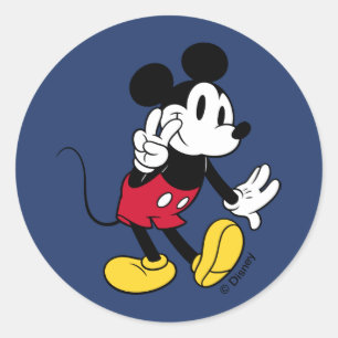 Sticker Rond Mickey Mouse Paix dehors