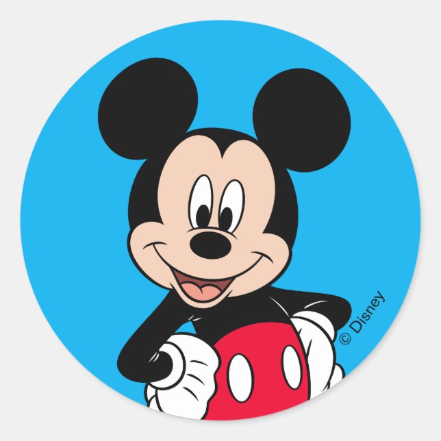 Sticker Rond Mickey Mouse Pose Souriante (Devant)