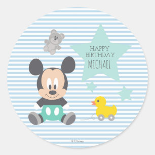 Sticker Rond Mickey Mouse   Premier anniversaire