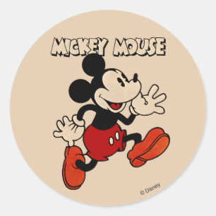 Sticker Rond Mickey Mouse vintage