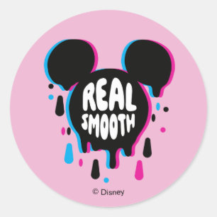 Sticker Rond Mickey Mouse Vraiment Lisse