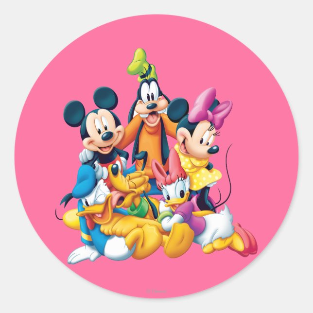 Sticker Rond Mickey & ses amis | Fab Five (Devant)