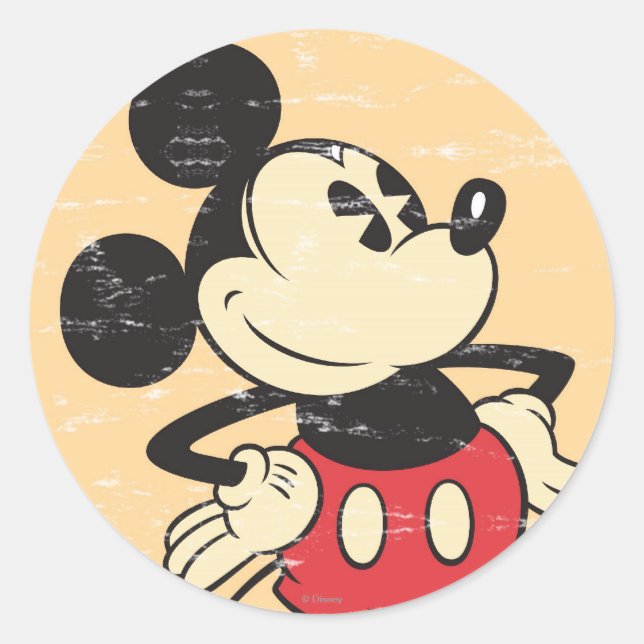 Sticker Rond Mickey vintage (Devant)