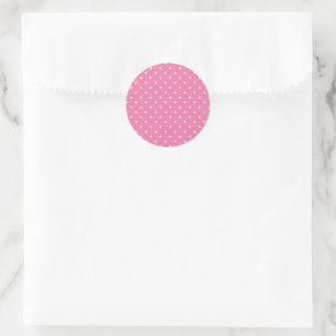 Sticker Rond Micro pois blanc - Rose fuchsia