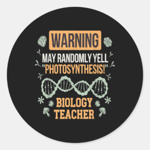 Sticker Rond Microbiologie drôle de professeur de science retou