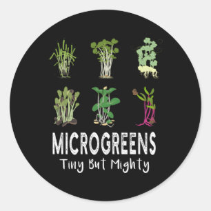Sticker Rond Microgreens Germes Vegan minuscule mais puissant