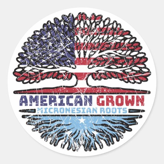 Sticker Rond Micronésie États-Unis États-Unis d'Amérique (Devant)