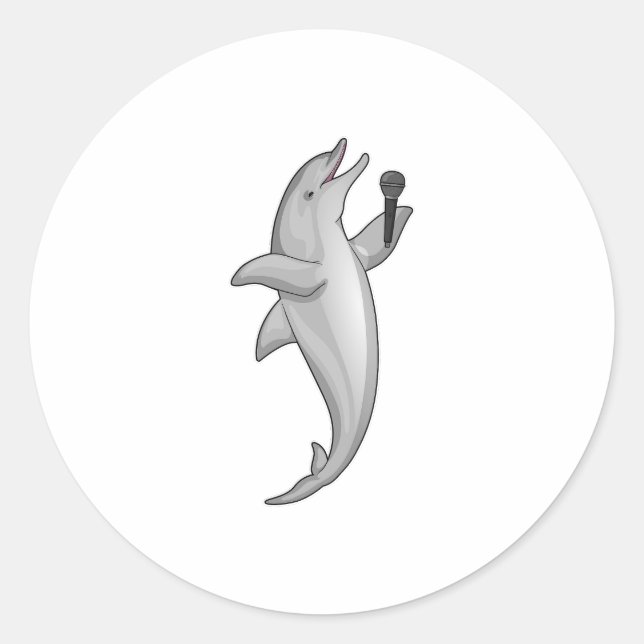 Sticker Rond Microphone Dolphin Singer (Devant)