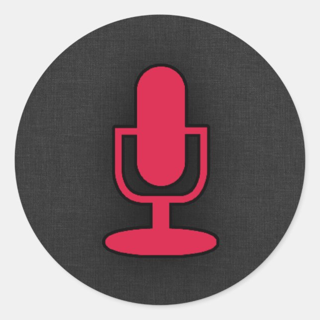 Sticker Rond Microphone rouge Crimson (Devant)