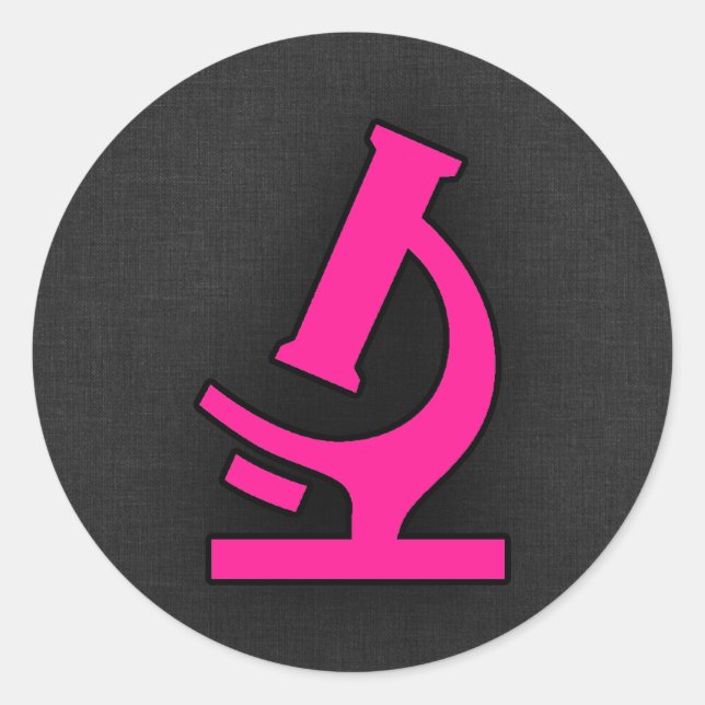 Sticker Rond Microscope rose chaud (Devant)