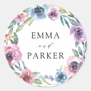 Sticker Rond Midnight Blooms   Couronne florale