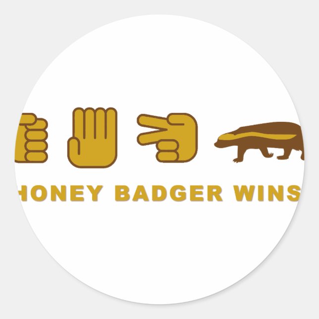 Sticker Rond miel badger gagne (Devant)
