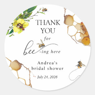 Sticker Rond Miel Bee Merci Favor