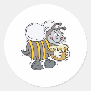Sticker Rond miel d'accaparement d'abeilles