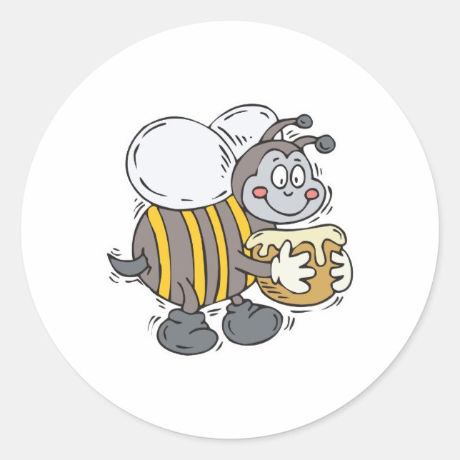Sticker Rond miel d'accaparement d'abeilles (Devant)