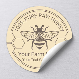 Sticker Rond Miel Jar Bee Miel Apiary Beekeeper Farm