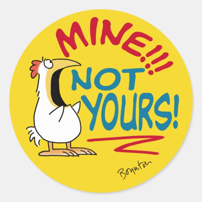 Sticker Rond Mienne pas votre poule Boynton (Devant)