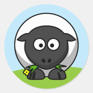 Sticker Rond Mignon agneau de dessin animé