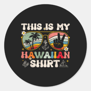 Sticker Rond Mignon C'est Mon Costume De Luau Tropical Hawaïen