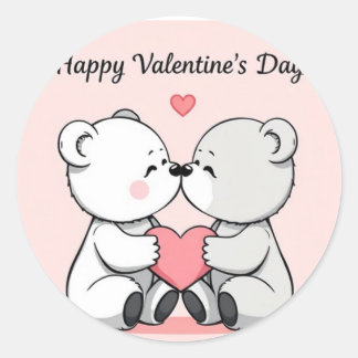 Sticker Rond mignon ours en bande dessinée