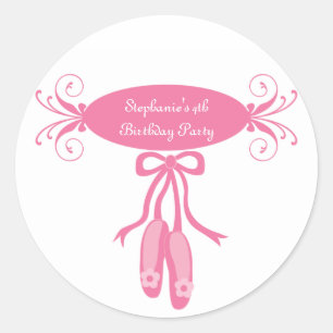 Sticker Rond Mignonettes ballerine chaussons anniversaire autoc