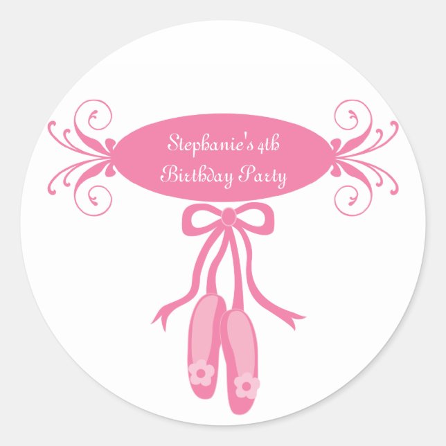 Sticker Rond Mignonettes ballerine chaussons anniversaire autoc (Devant)