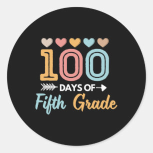Sticker Rond Mignonne 100 Jours De 5E Année Enseignant Élèves E