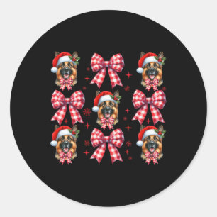 Sticker Rond Mignonne berger allemand chien rouge paille coquet