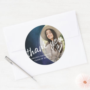 Sticker Rond Mignonne Classe De Merci De Diplôme Photo 2024