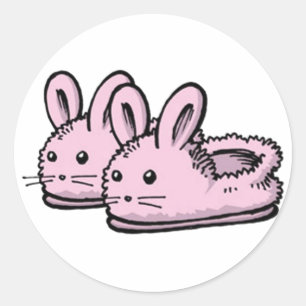Sticker Rond Mignonne, Comfy Motivation Pink Bunny Lapin Chauss