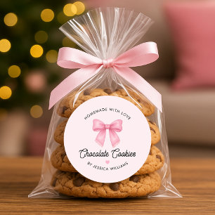 Sticker Rond Mignonne Coquette aux gâteaux faits maison Rose pâ