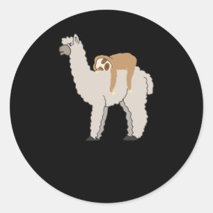 Sticker Rond Mignonne et drôle de salope dorée et de lama