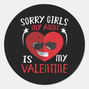 Sticker Rond Mignonne Grand Coeur Face Désolé Filles Ma Tante E