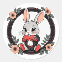 Mignonne lapin en boîte avec fleurs