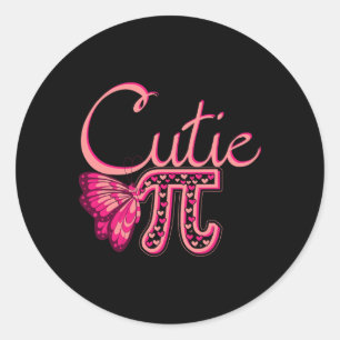 Sticker Rond Mignonne papillon Math de vacances Mathématiques F