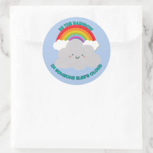 Sticker Rond Mignonne soit l’arc-en-ciel dans le nuage de quelq