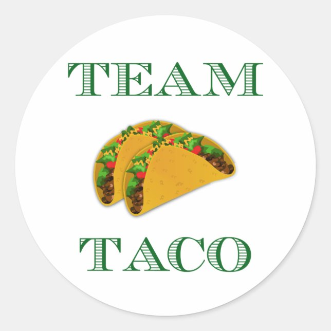 Sticker Rond Mignonne "Team Taco" (Devant)