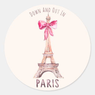 Sticker Rond Mignonne Tour Paris/Eiffel "En bas et en bas"