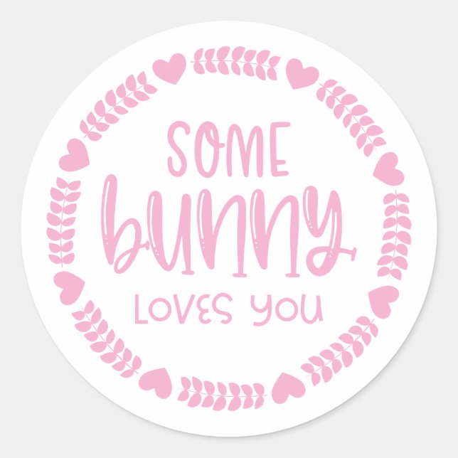 Sticker Rond Mignonne Un Lapin T'Aime (Devant)