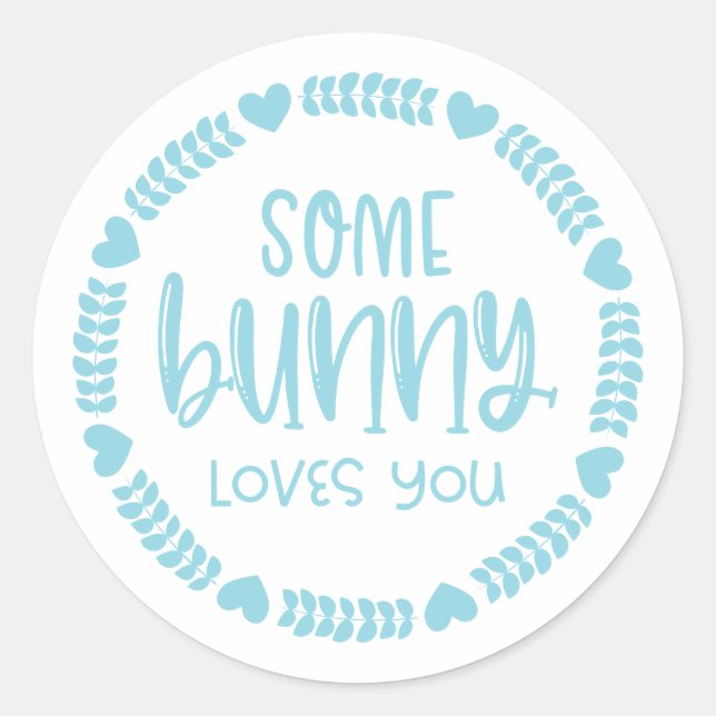 Sticker Rond Mignonne Un Lapin T'Aime (Devant)