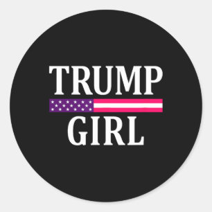 Sticker Rond Mignonne vote Vintage Trump Girl Republican Us Fla