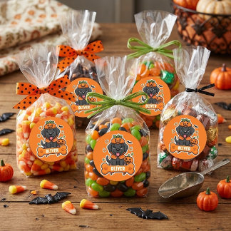 Sticker Rond Mignons enfants personnalisés pour Halloween avec