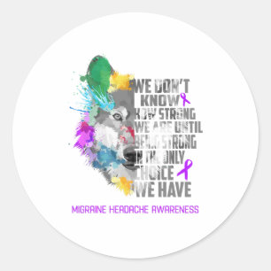 Sticker Rond Migraine Sensibilisation aux maux de tête Ribbon C