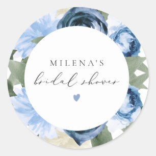 Sticker Rond MILENA Something Blue Floral Bridal Shower