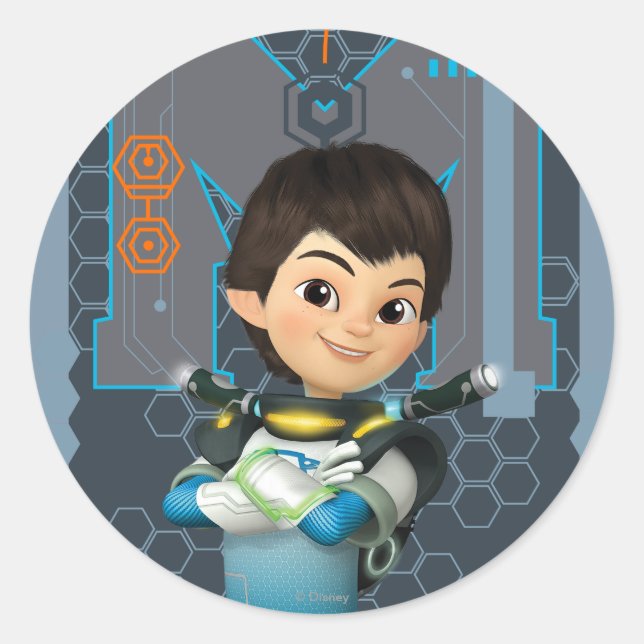 Sticker Rond Miles Callisto Tech Graphic (Devant)