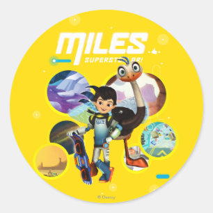 Sticker Rond Miles Superstellar & MERC Robotic Sidekick