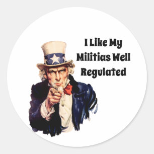 Sticker Rond Milice bien réglementée