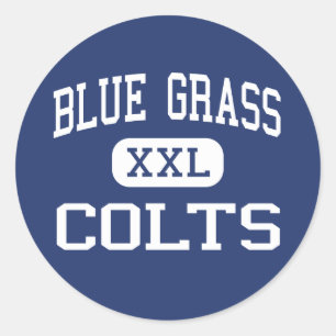 Sticker Rond Milieu bleu Elizabethtown de colts d'herbe