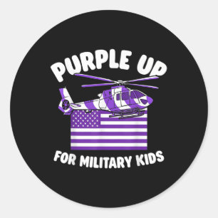 Sticker Rond Militaire Mois Purple Pour Les Enfants Militaires 